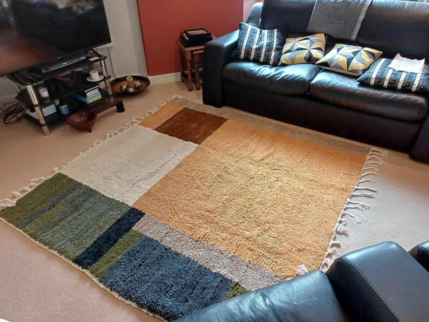 Customer photo review of Color Block Beni Mrirt Rug – Handmade Moroccan Wool