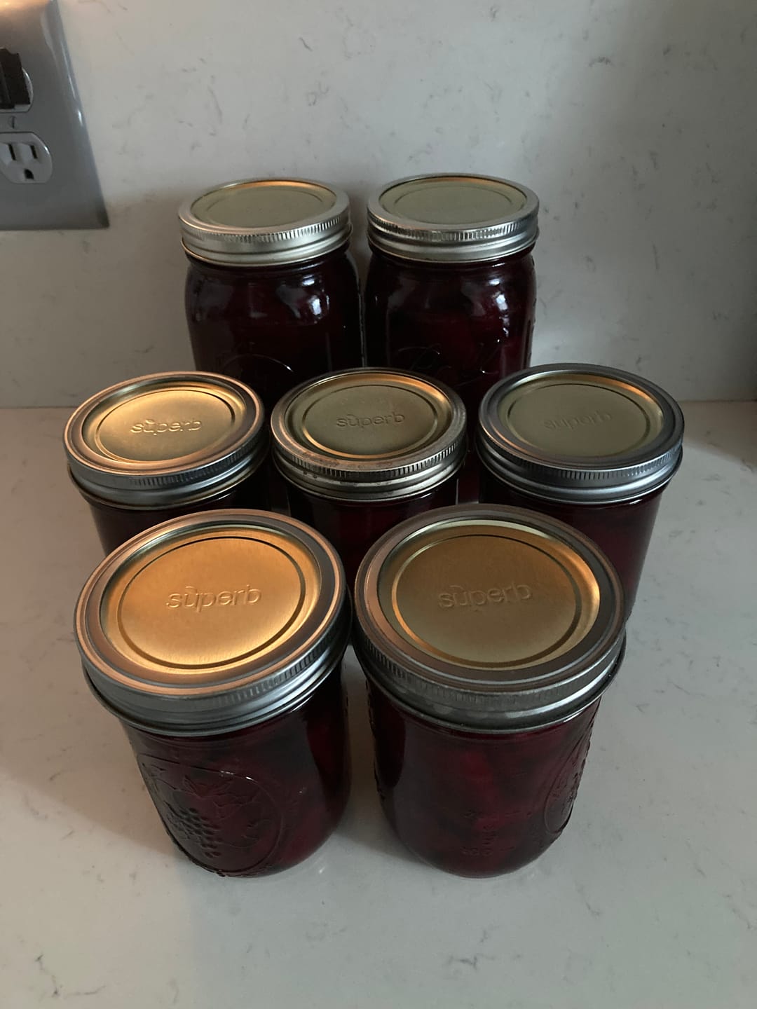 Customer photo review of Bulk Wide Mouth Canning Lids – 156 Pack