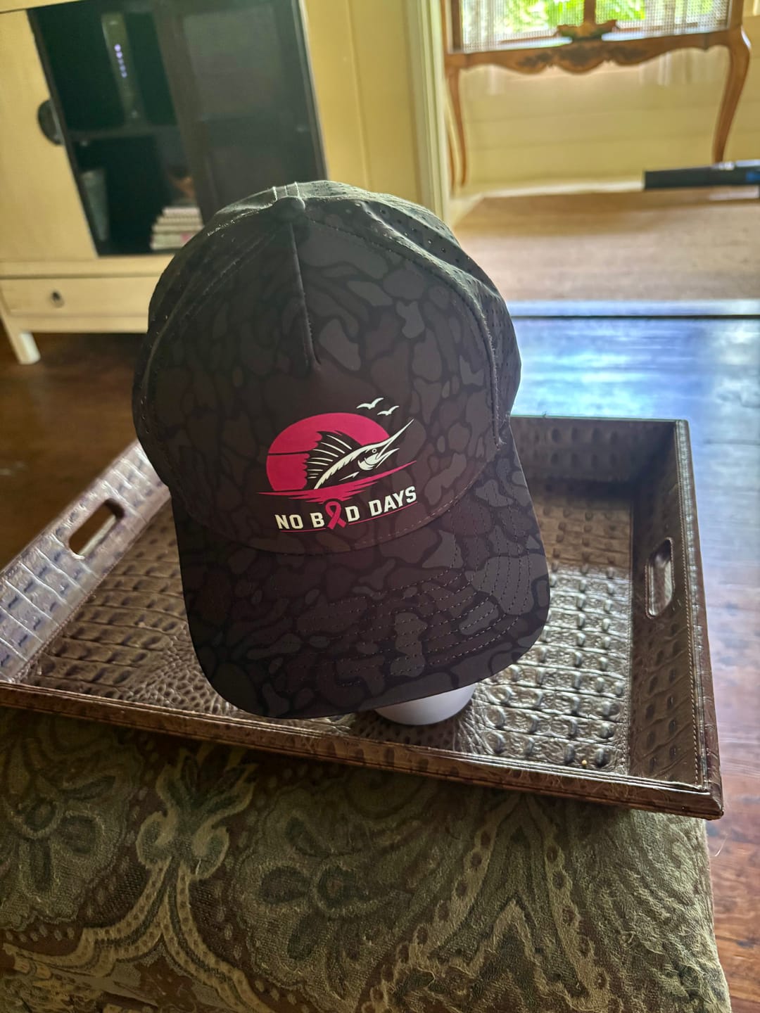 Customer photo review of NO BAD DAYS - Breast Cancer Hat