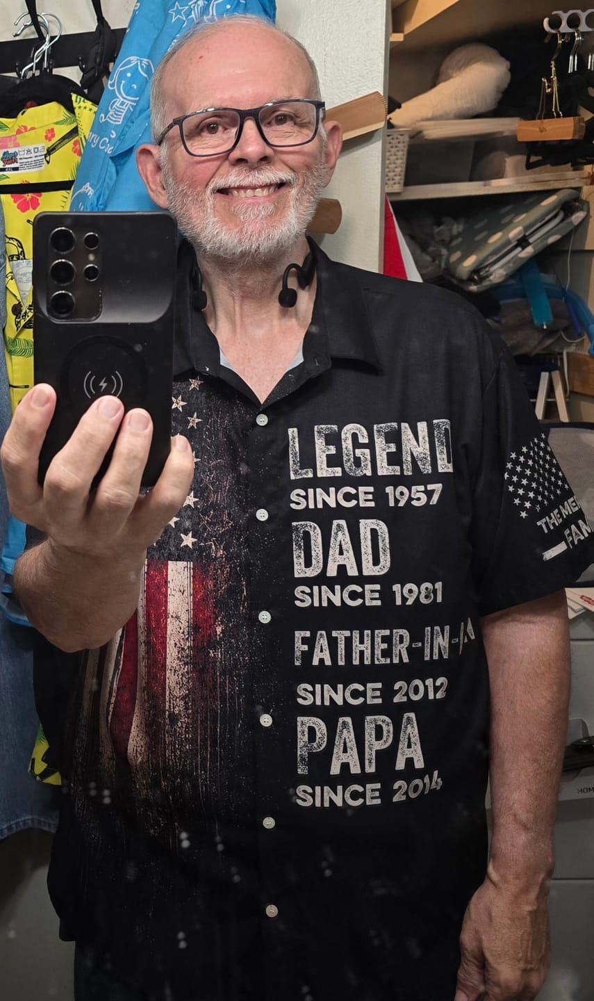 Customer photo review of Personalized Hawaiian Shirt- This Grandpa Belongs To Doodle