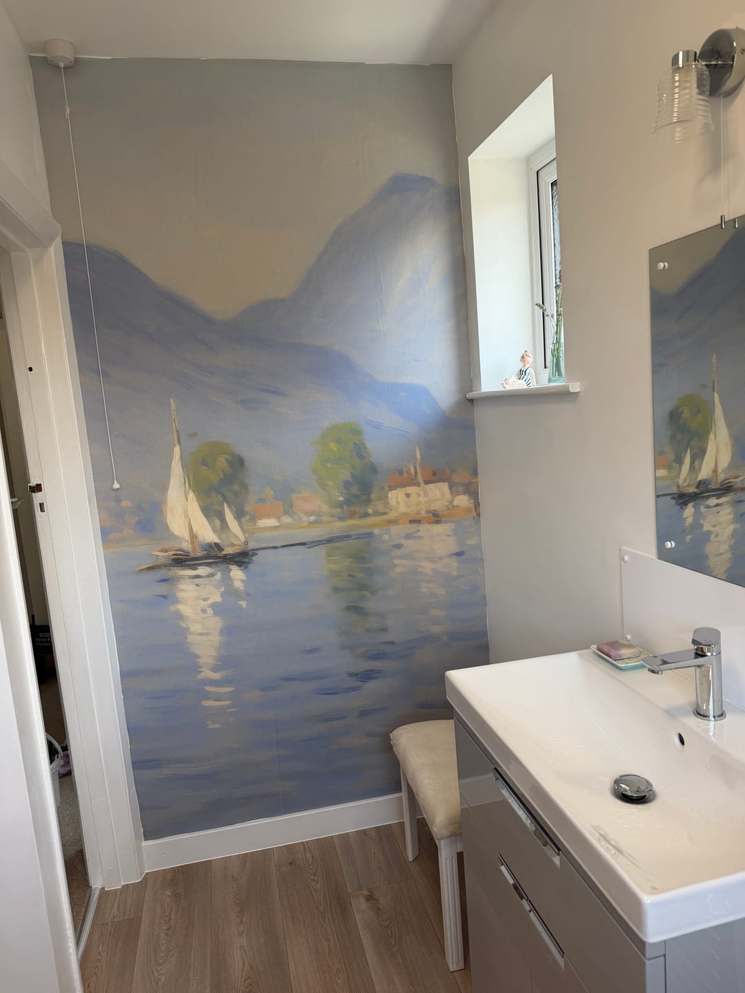 Customer photo review of Gwen - Impressionist Lake Scene Wallpaper Mural
