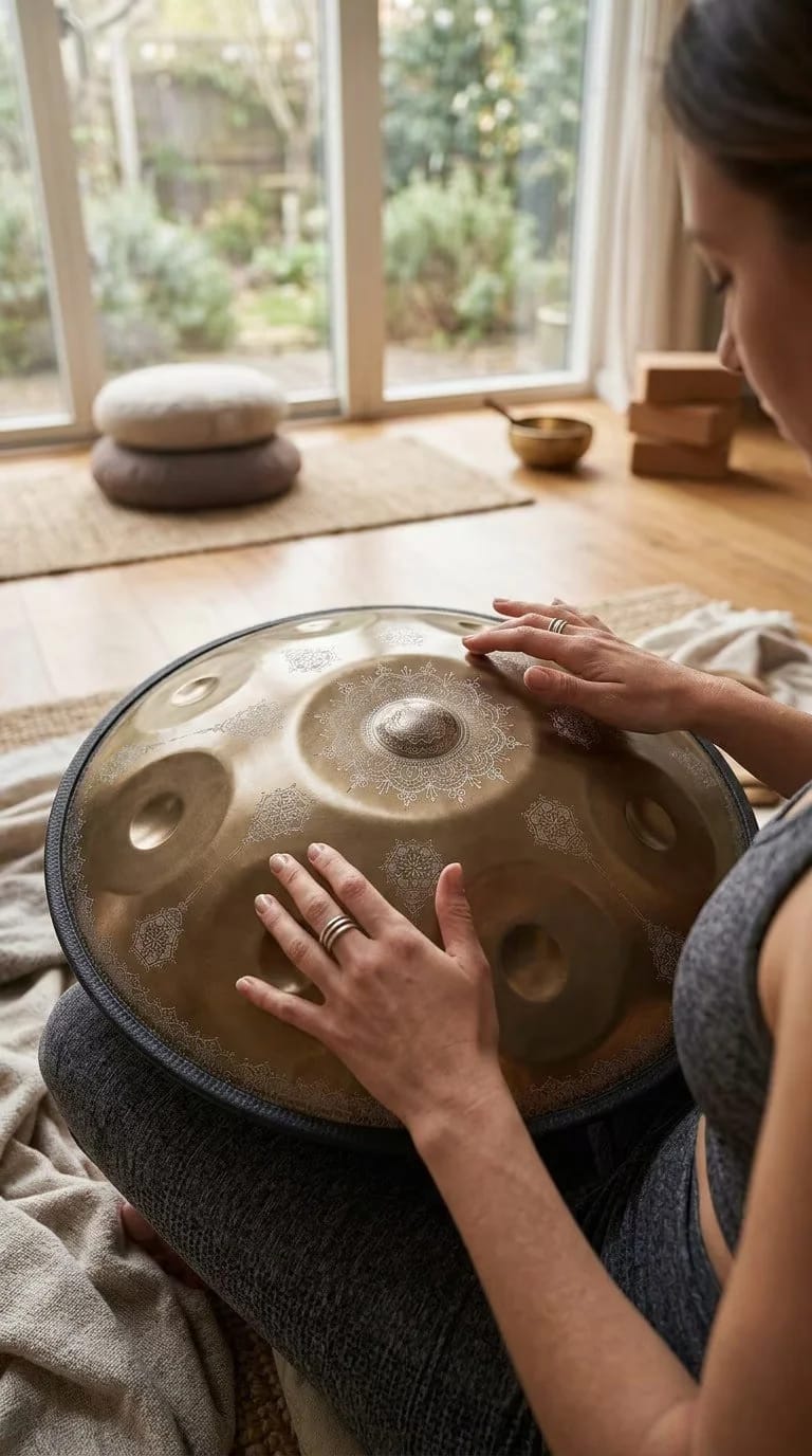 Customer photo review of Cosmos Golden Mandarins Handpan - 9 Notes D Minor Gift Set