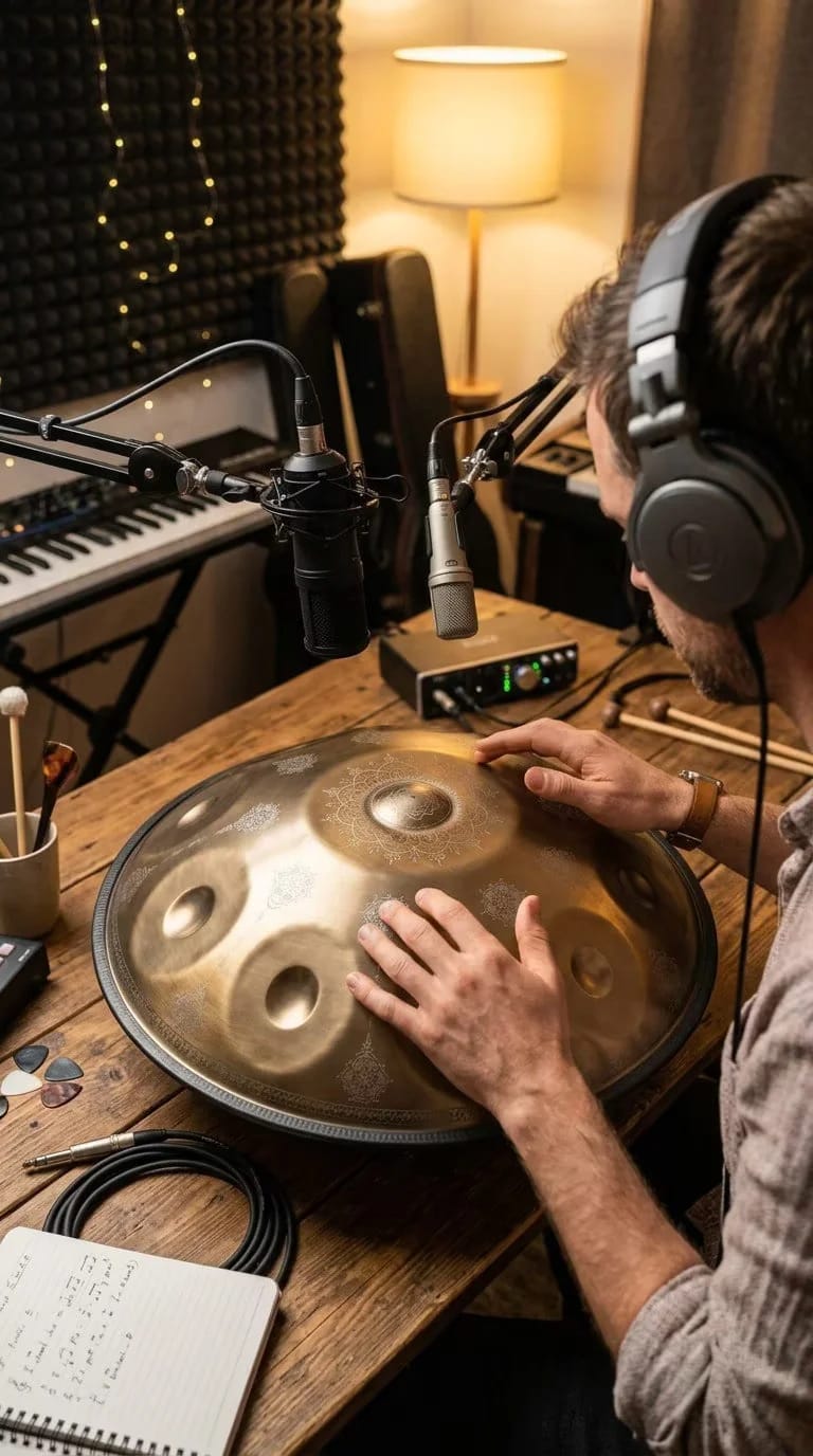 Customer photo review of Cosmos Golden Mandarins Handpan - 10 Notes D Minor Gift Set
