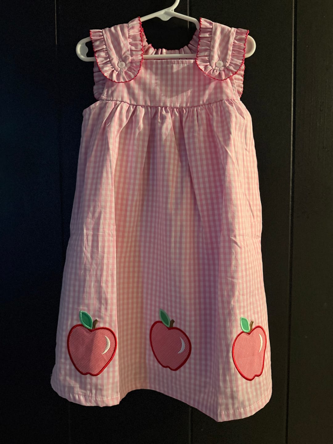 Customer photo review of Apple Trio Pink Gingham Lulu Dress