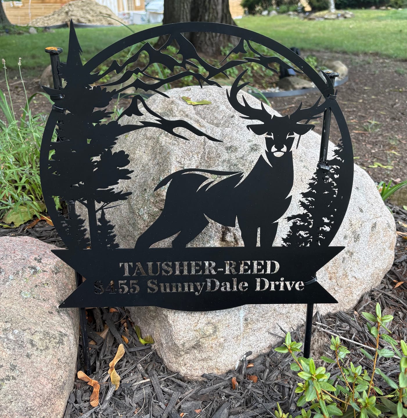 Customer photo review of Deer Outdoor Metal Sign 3