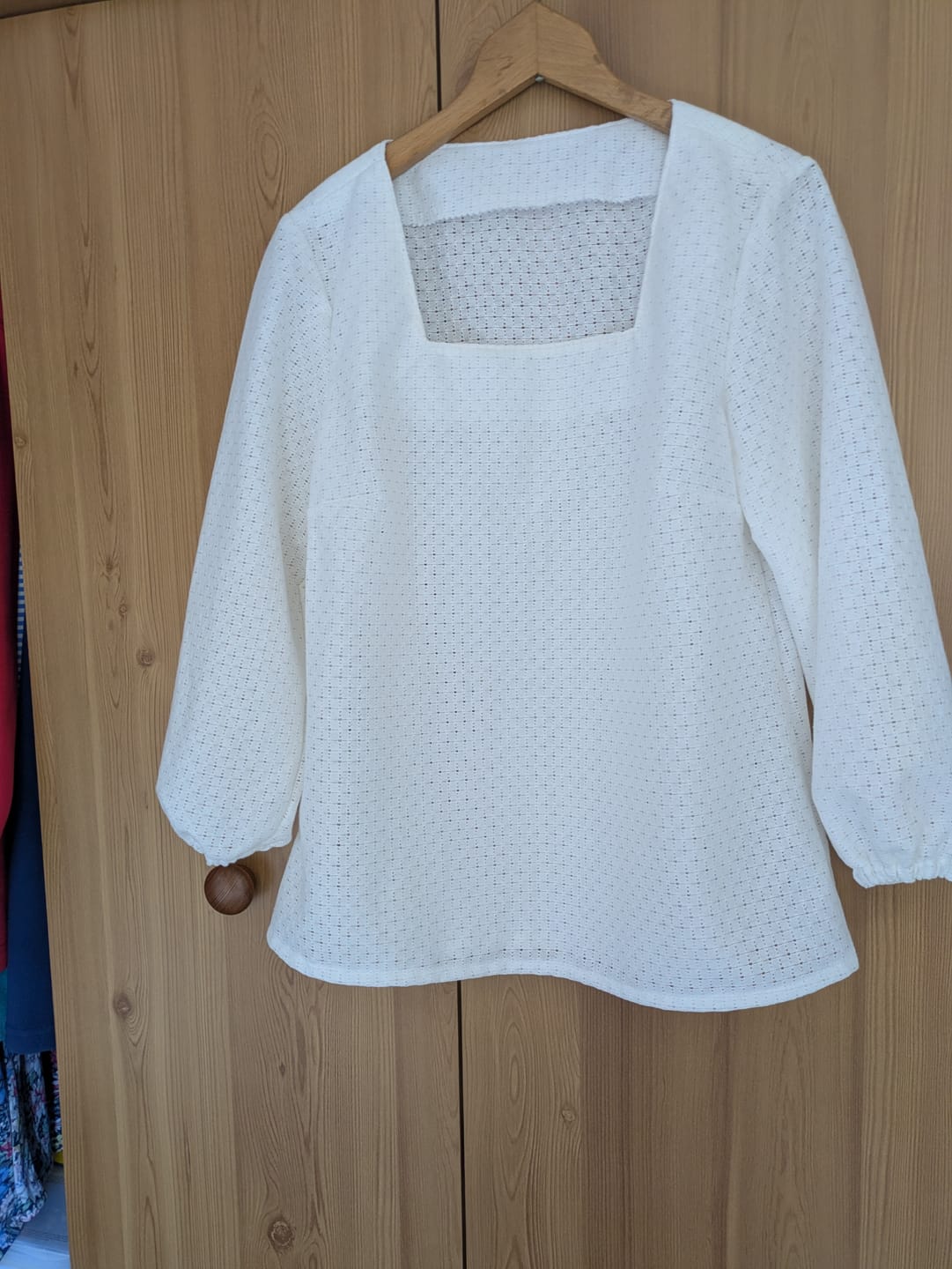 Customer photo review of Fine Grid Lace Fabric