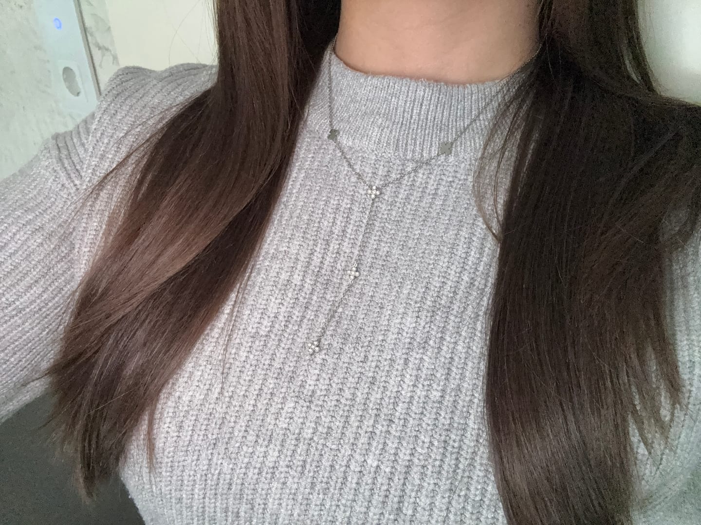 Customer photo review of Pave Flower 2.0 Kette 14K Vergoldet