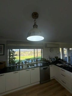 Customer photo review of Arts And Crafts Vintage 1-Light Handmade Paint Single Dome Pendant