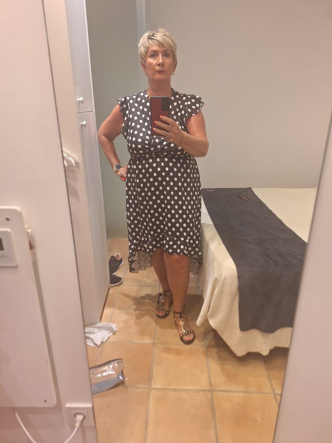 Customer photo review of Kelli Brown Polka Dot Dress