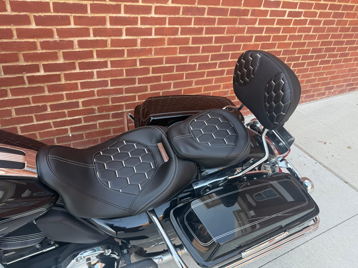 Customer photo review of C.C. RIDER Touring Seat Two Piece 2 Up Seat Low Profile Driver Passenger Seat Rubicon For Road Glide Street Glide Road King, 2009-2023