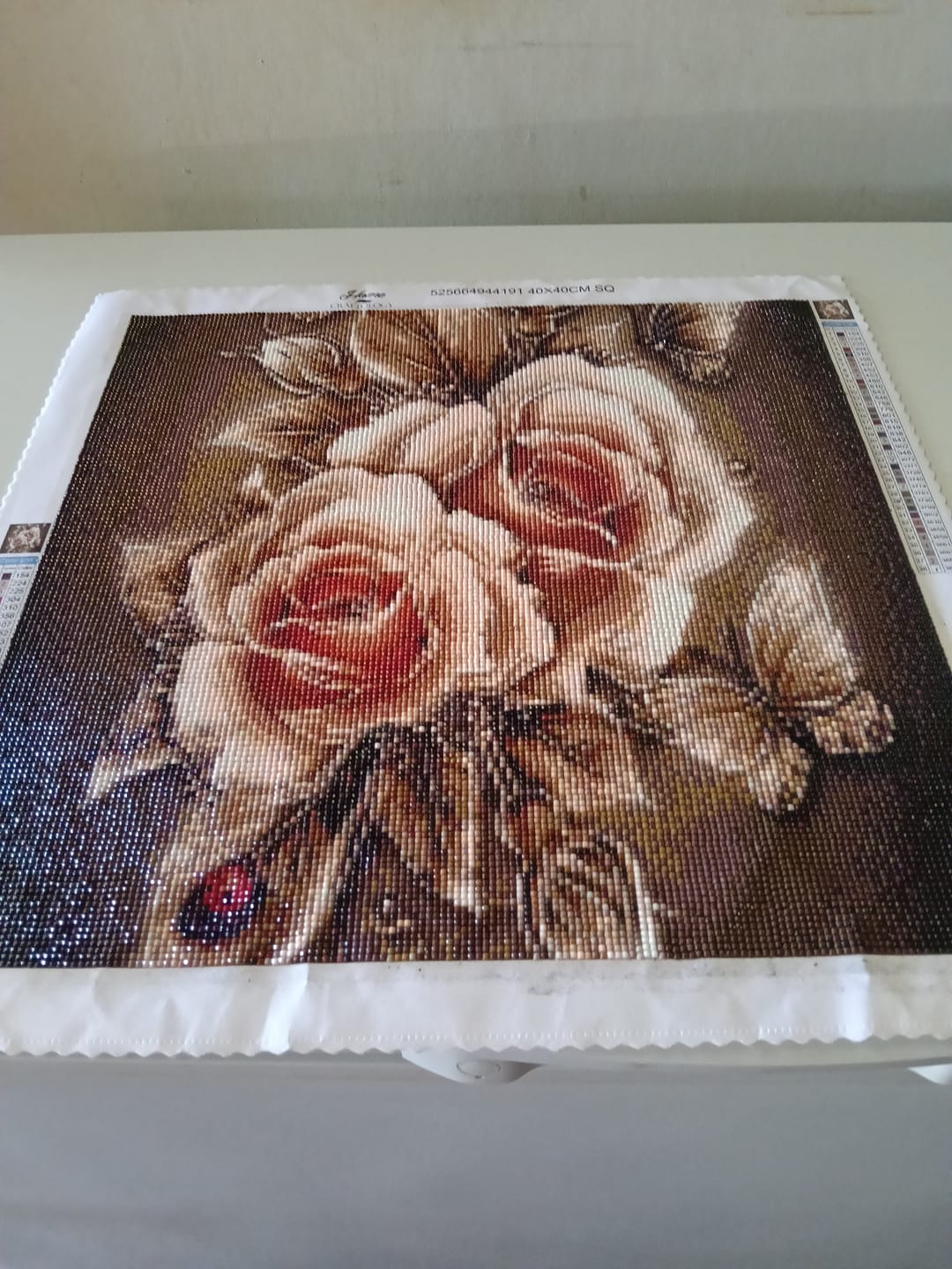Customer photo review of Sepia Roses - Premium Diamond Painting Kit