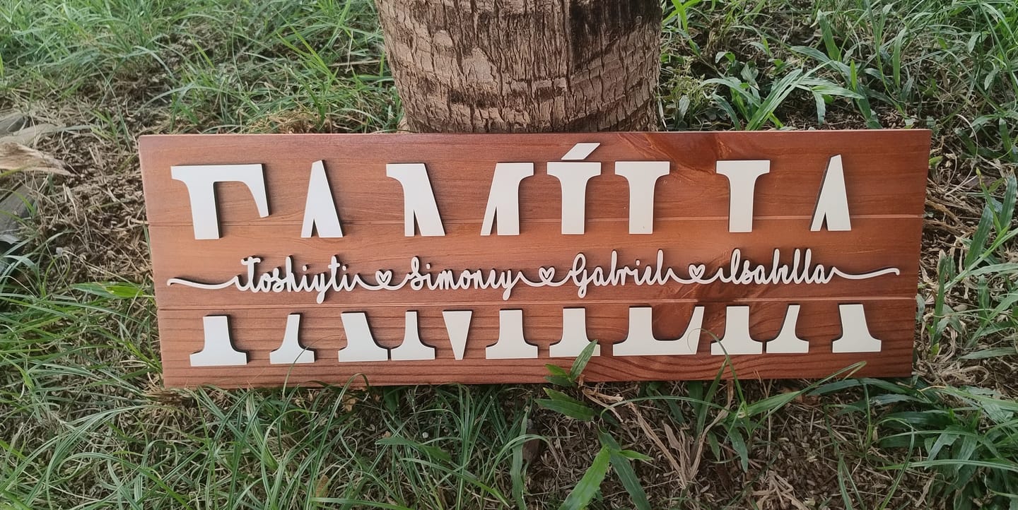 Customer photo review of Placa da Família Personalizada