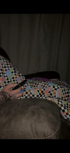 Customer photo review of Ready, Check, Glow Bamboo Plush Blanket