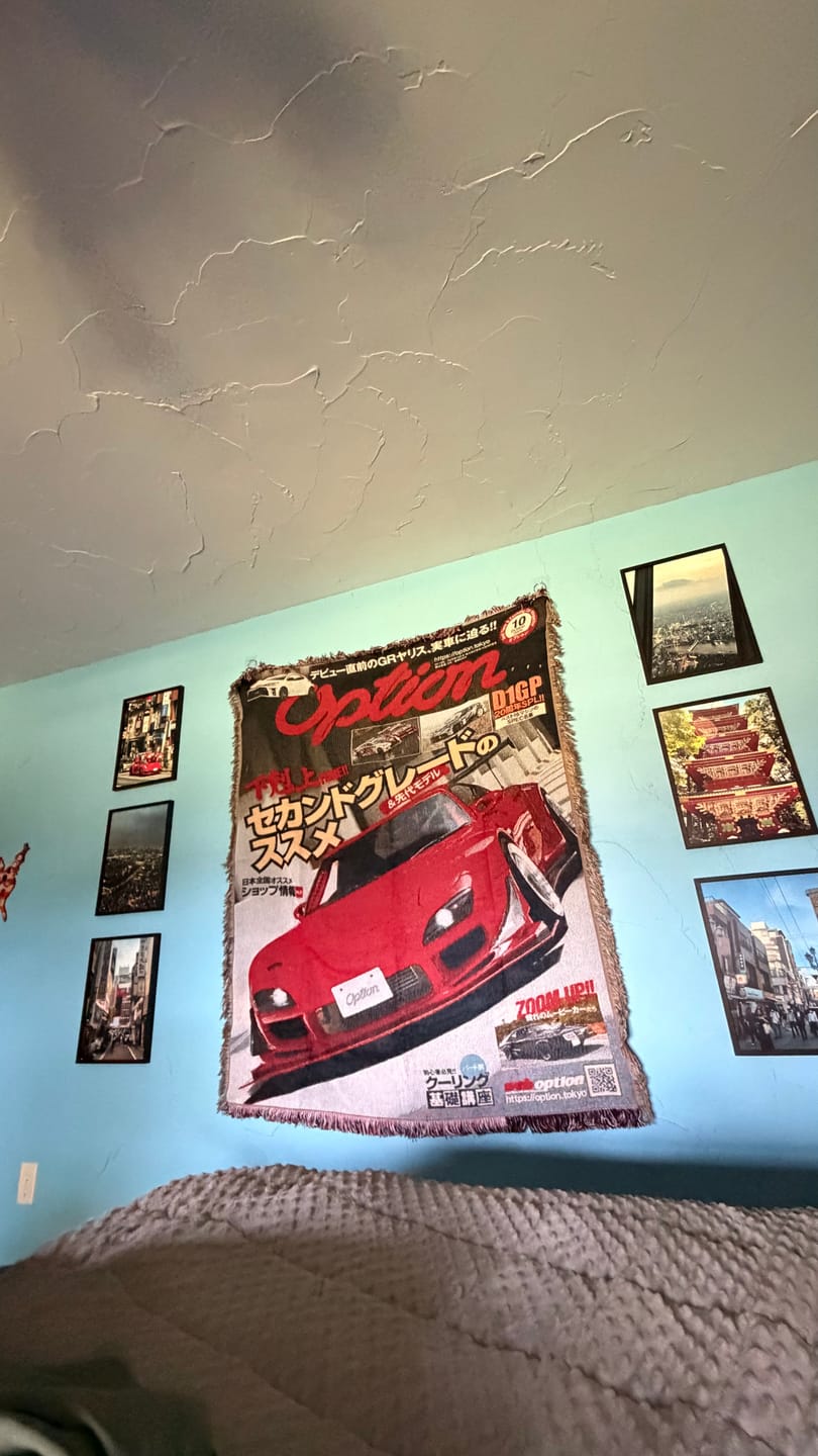 Customer photo review of RX-7 FD Woven Blanket Tapestry