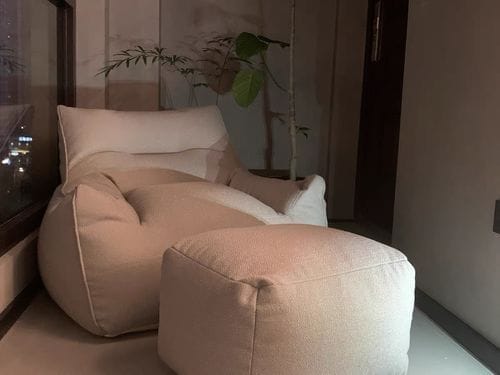 Customer photo review of MARGOT BEAN BAG - LINEN CREAM GREY