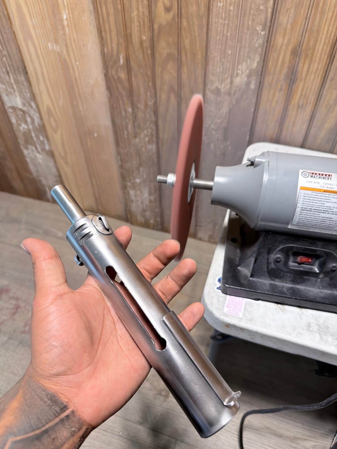 Customer photo review of 8" X 5/8 Arbor Mill Treated Airway Buffing Wheels