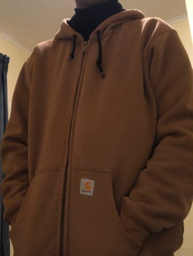 Customer photo review of Vintage 00s Brown Carhartt Zip Hoodie (M)