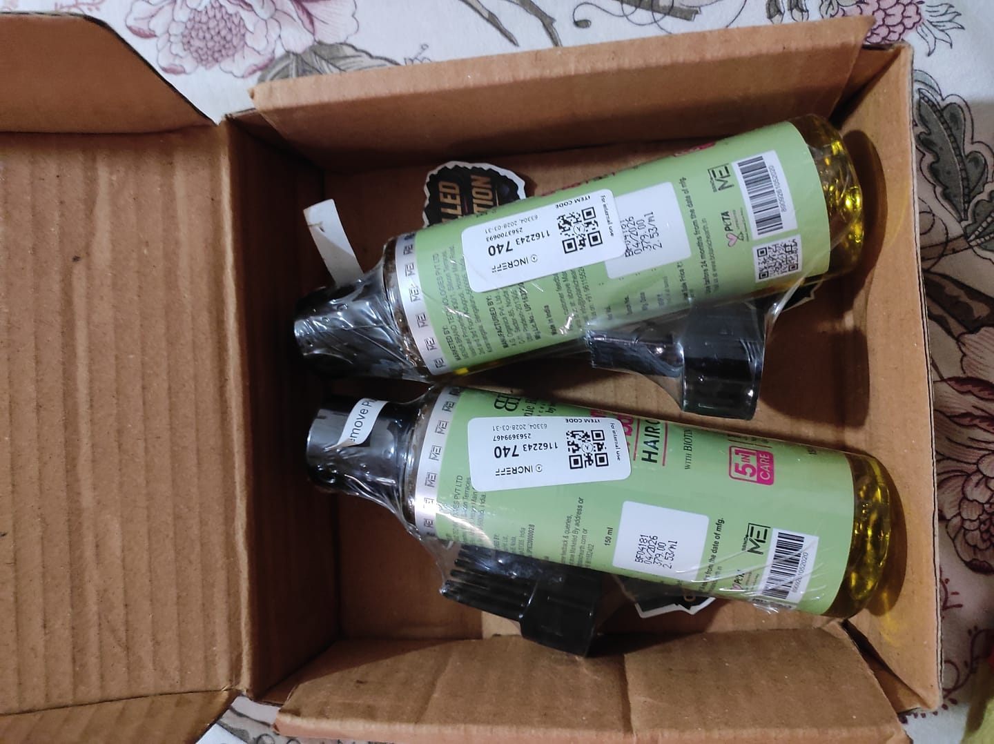 Customer photo review of 100% Pure Rosemary Batana Oil for Hair Growth - 150ml