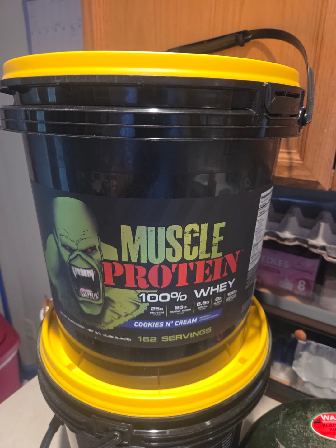 Customer photo review of Whey Protein Powder Bucket
