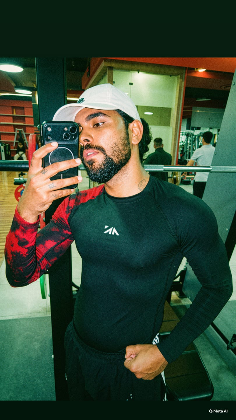 Customer photo review of Critical Compression Tshirt Black Red