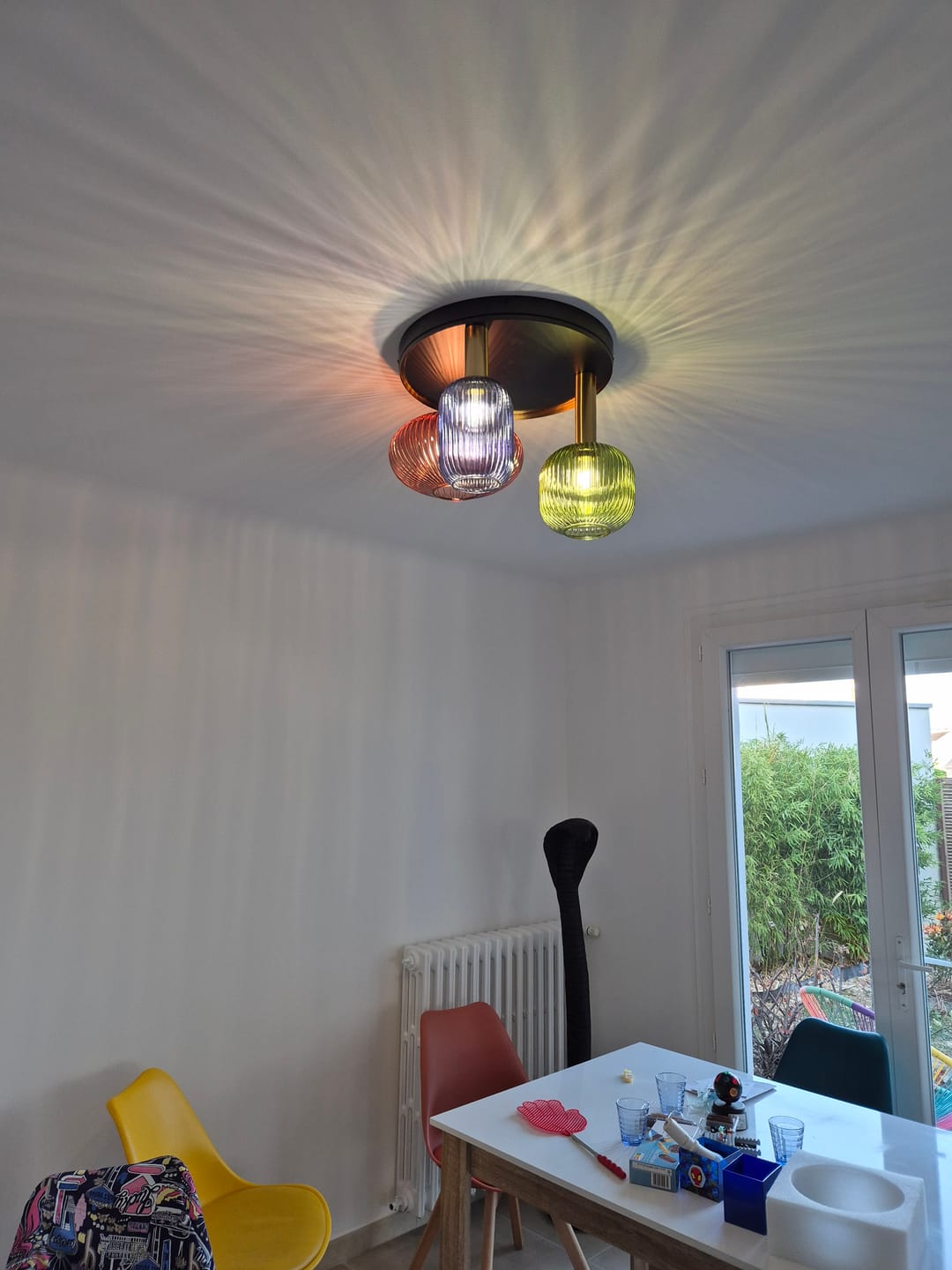 Customer photo review of Plafonnier en verre vintage CRISTALI | 3 luminaires à personnaliser