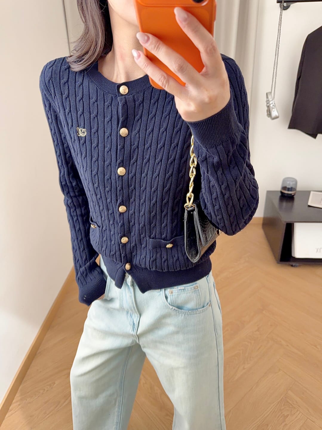 Customer photo review of LILY Bouclé Knit Cardigan