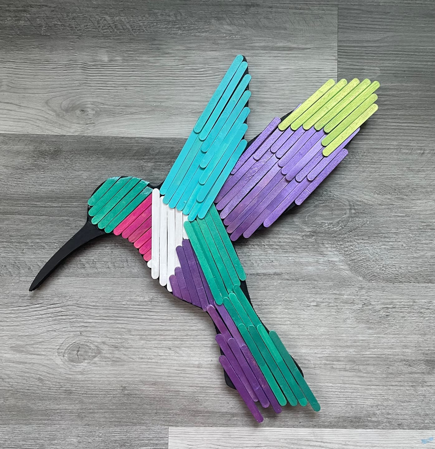 Customer photo review of Unfinished Wood Hummingbird Shape - Bird Animal - Craft - up to 46" DIY