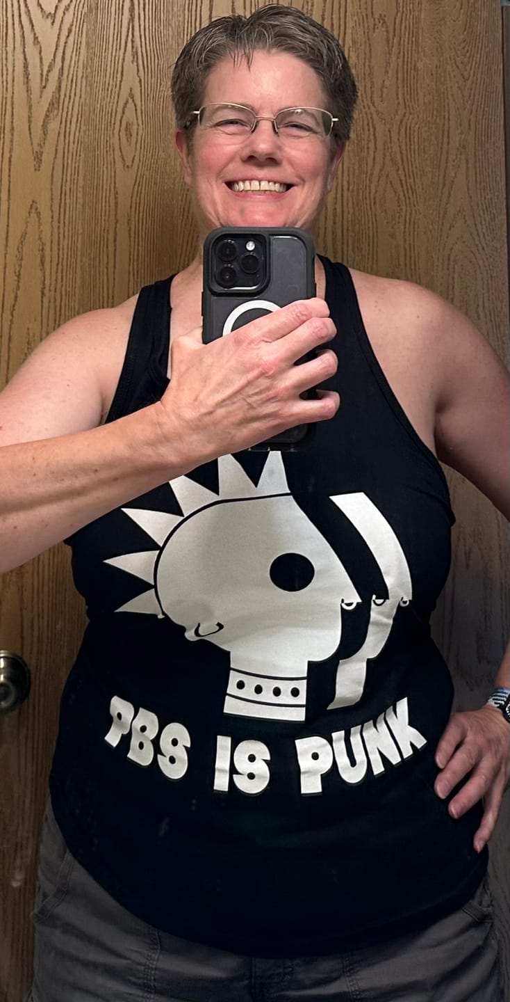 Customer photo review of PBS is Punk Women's Racerback Tank