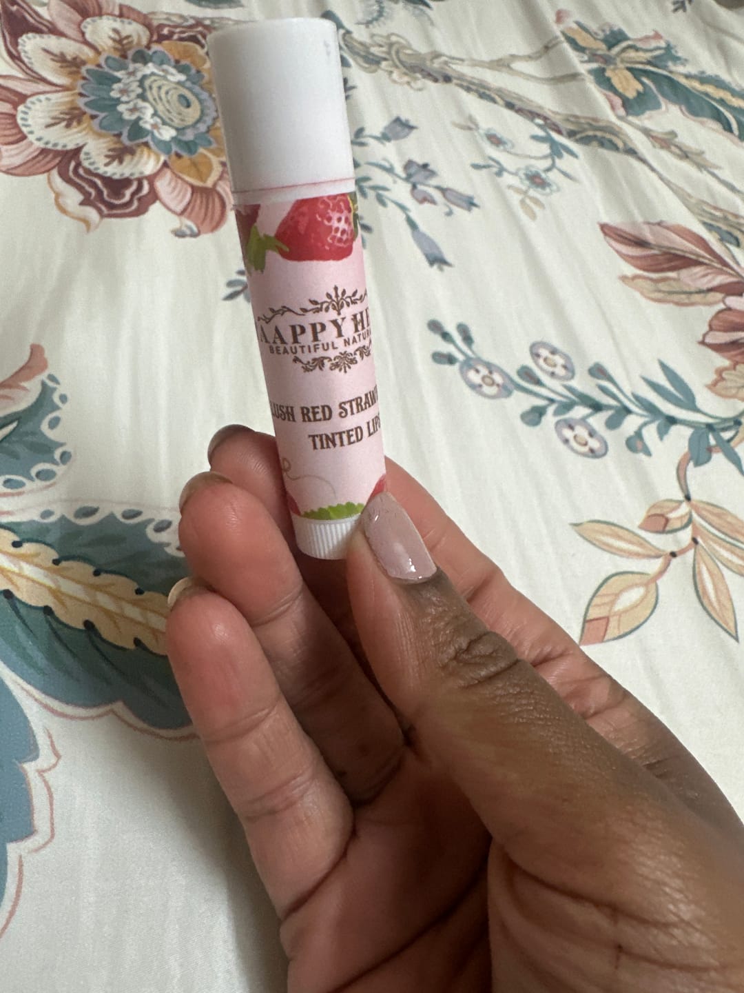 Customer photo review of Lip Balm With Tint Strawberry