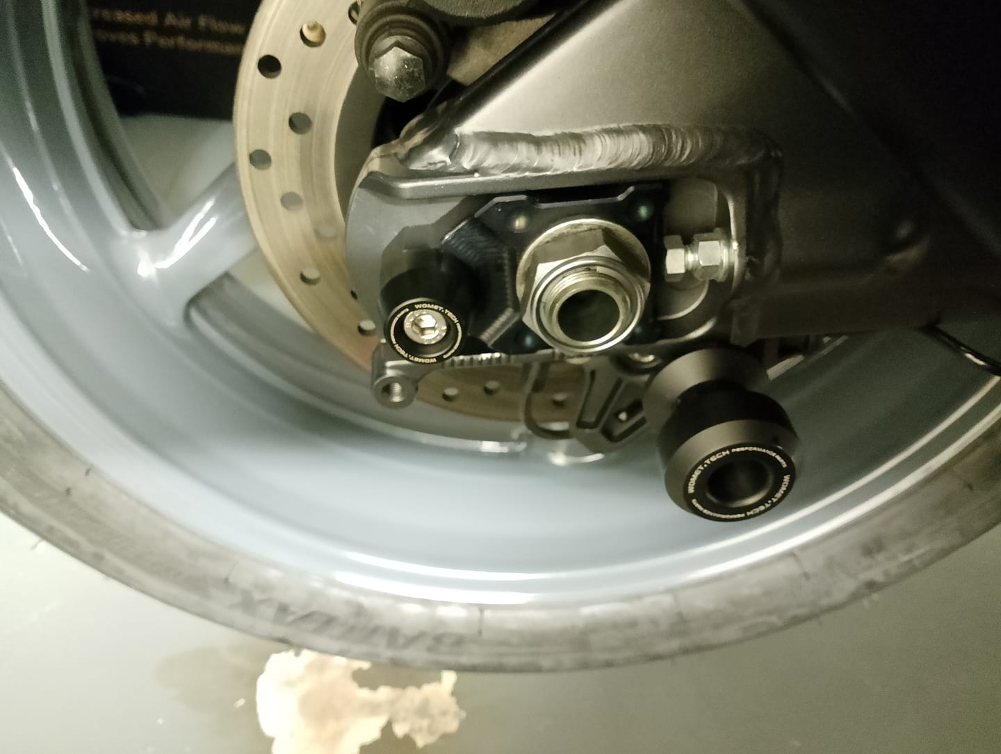Customer photo review of Axle Block Protectors for Yamaha R1 / MT10