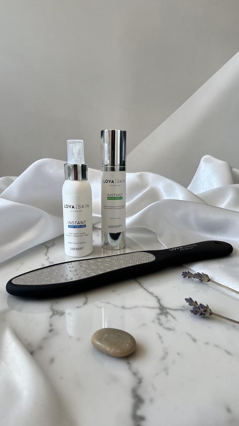 Customer photo review of LOVASKIN INSTANT FOOT PEEL Deluxe Kit - BLACK EDITION - 25 applications in a bottle