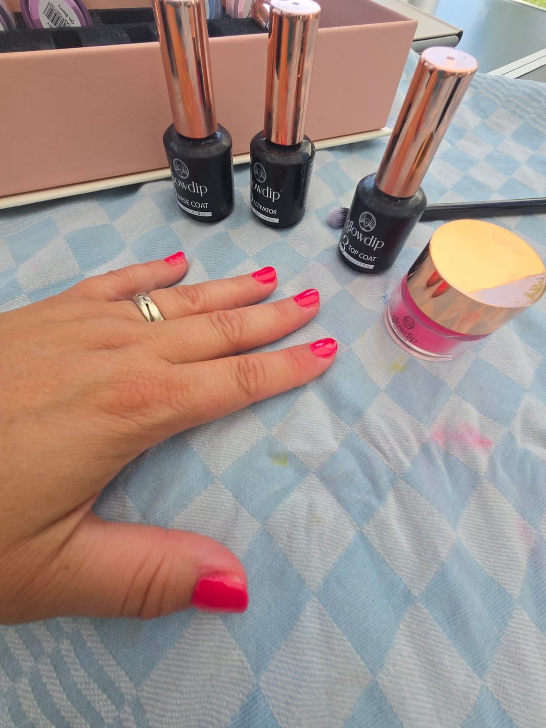 Customer photo review of Flamingo Pop Dipping Powder