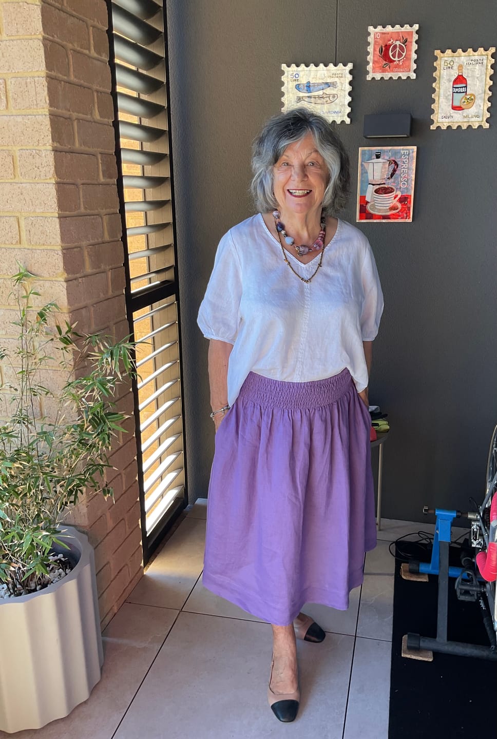 Customer photo review of lola skirt - orchid linen