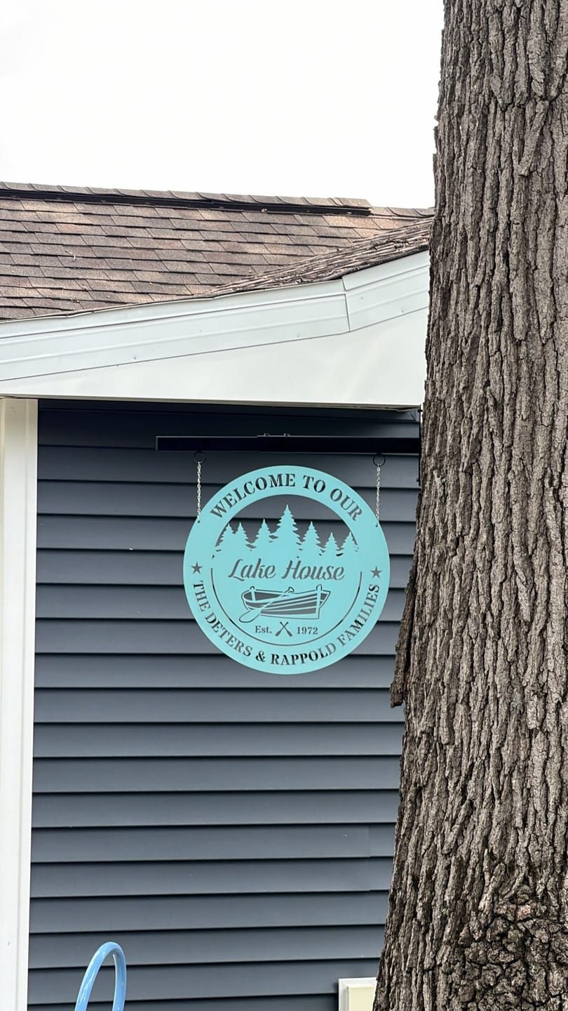 Customer photo review of Boat Lakehouse Metal Sign