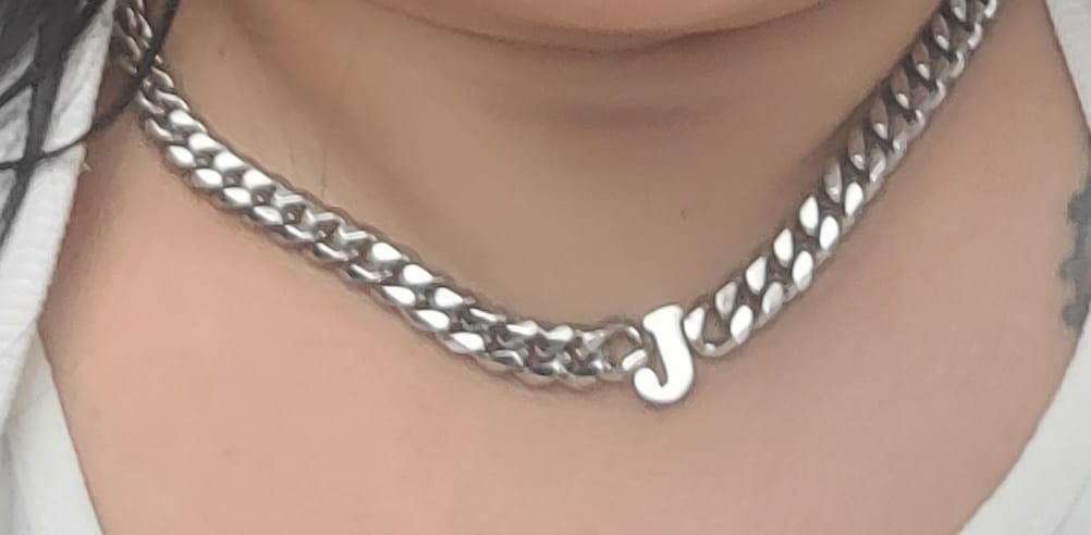Customer photo review of Letter Choker w/ XL Cuban Chain