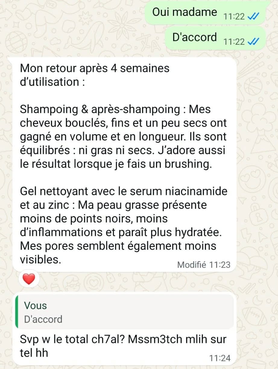 Customer photo review of Pack shampooing et après-shampooing pousse et croissance