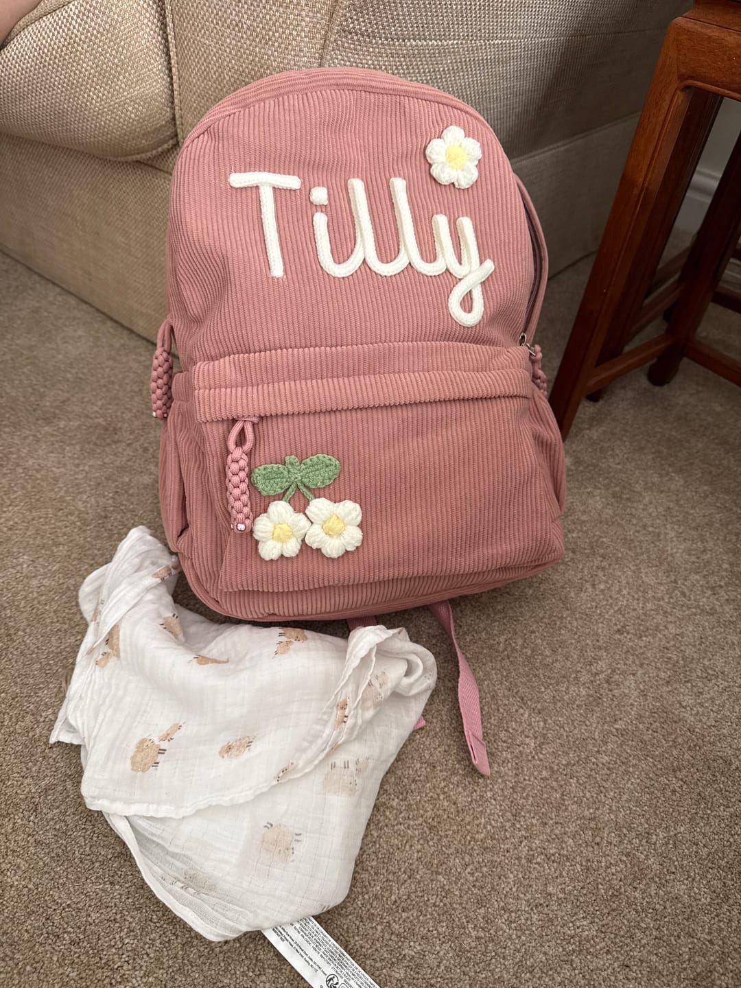 Customer photo review of K&C - Personalized Knitted Backpack