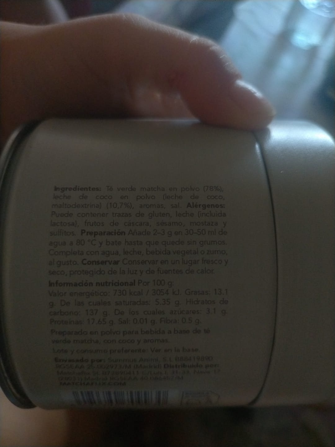 Customer photo review of Té Matcha Premium Coco