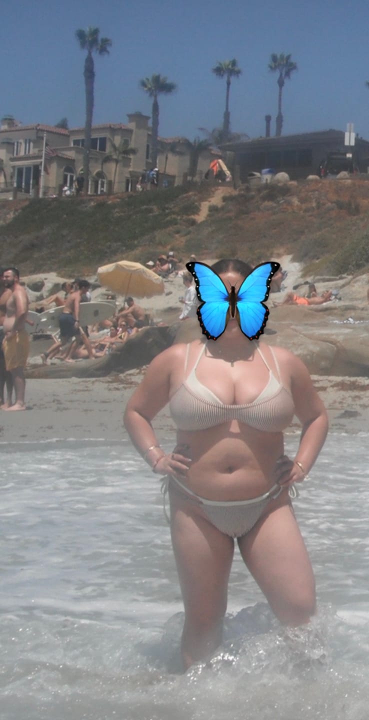 Customer photo review of Seamolly Contrast Color Striped String Double Layer Bikini Set
