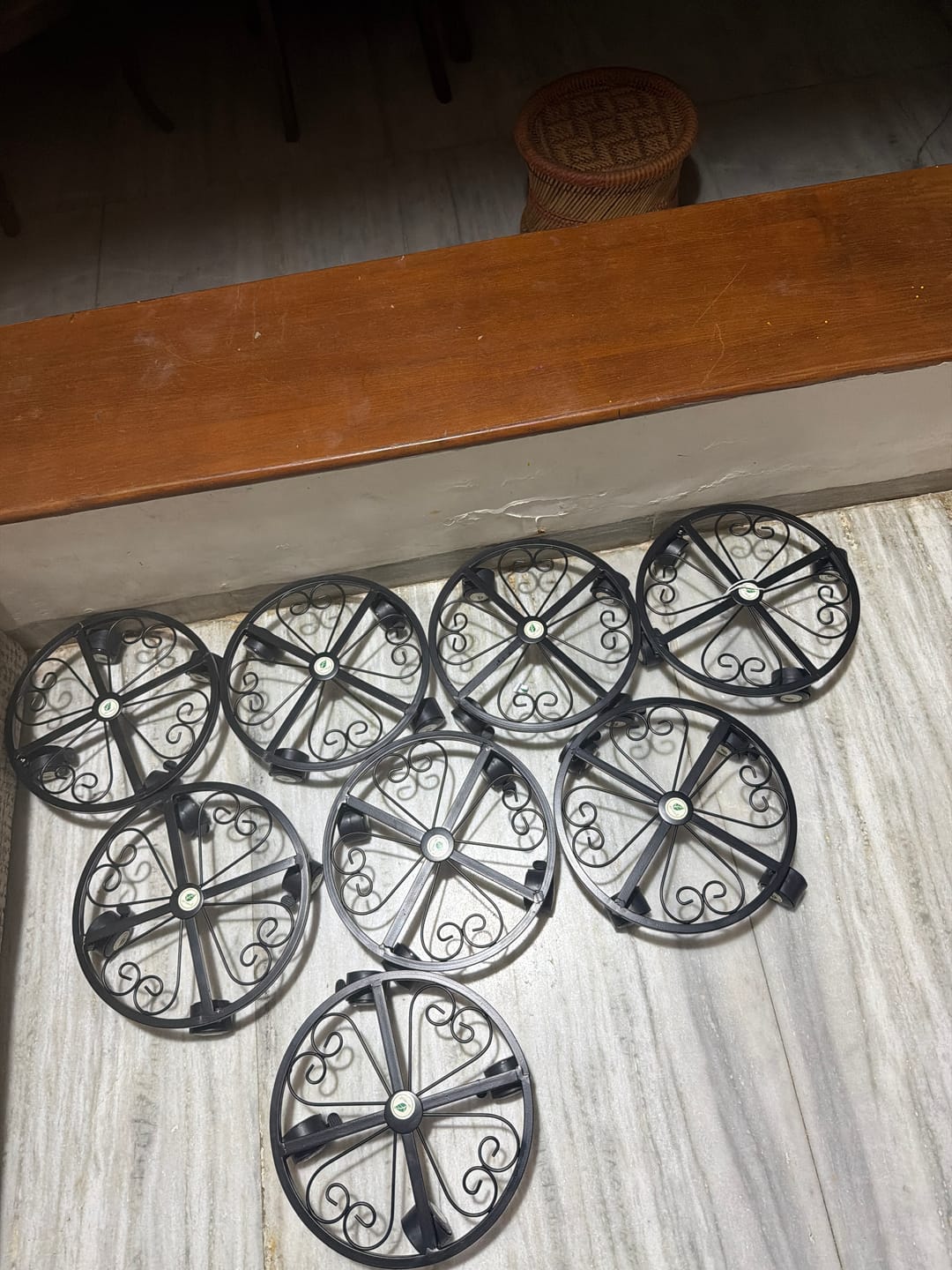Customer photo review of TryGreen Luna Wheel Rolling Plant Stand for Planters