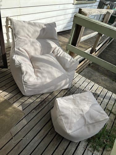 Customer photo review of MARGOT BEAN BAG - LINEN CREAM GREY