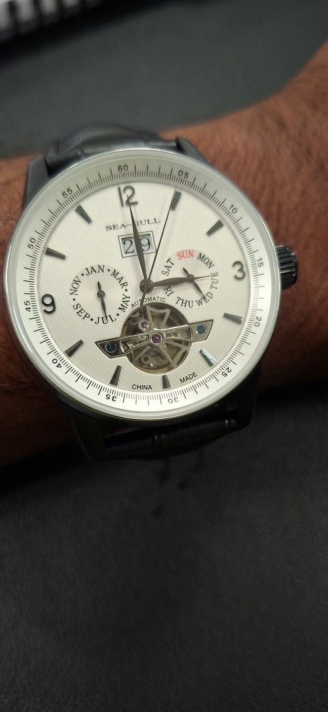 Customer photo review of Multifunctional Full Calendar Date Day Display Open Heart Dress Watch 43mm