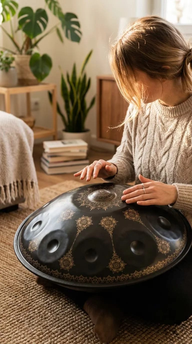 Customer photo review of Cosmos Midnight Mandarins Handpan - 10 Notes D Minor Gift Set