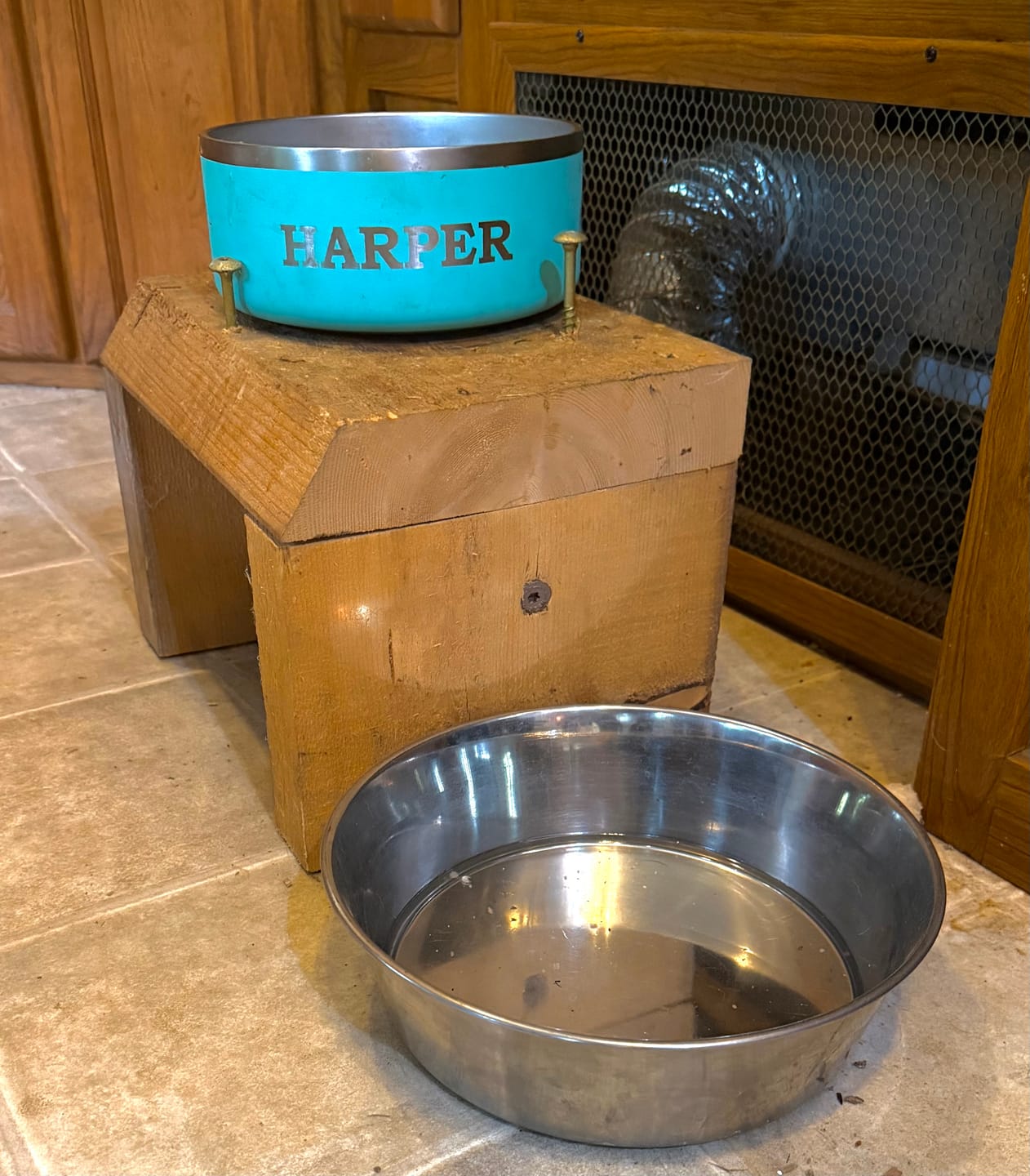 Customer photo review of Custom Engraved Dog Bowl