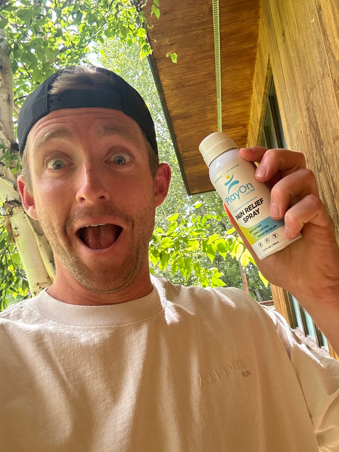 Customer photo review of PlayOn Pain Relief Spray