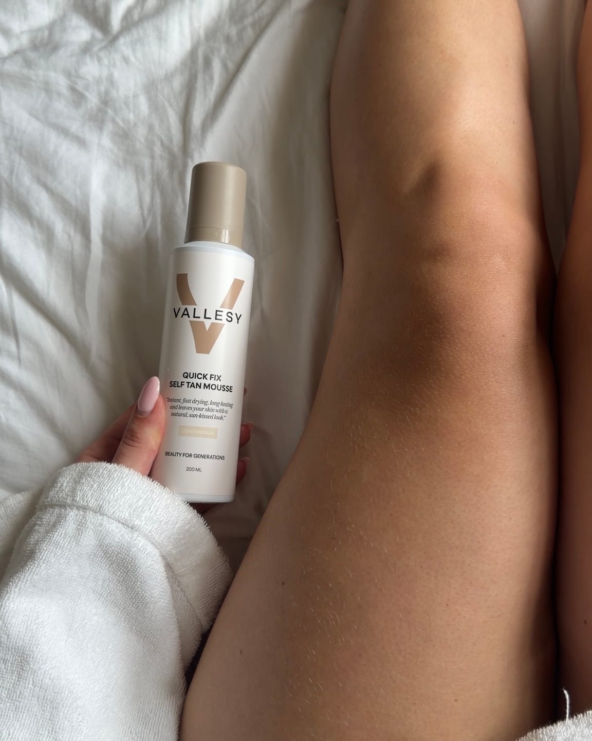 Customer photo review of Quick Fix Self Tan Mousse Light/Medium