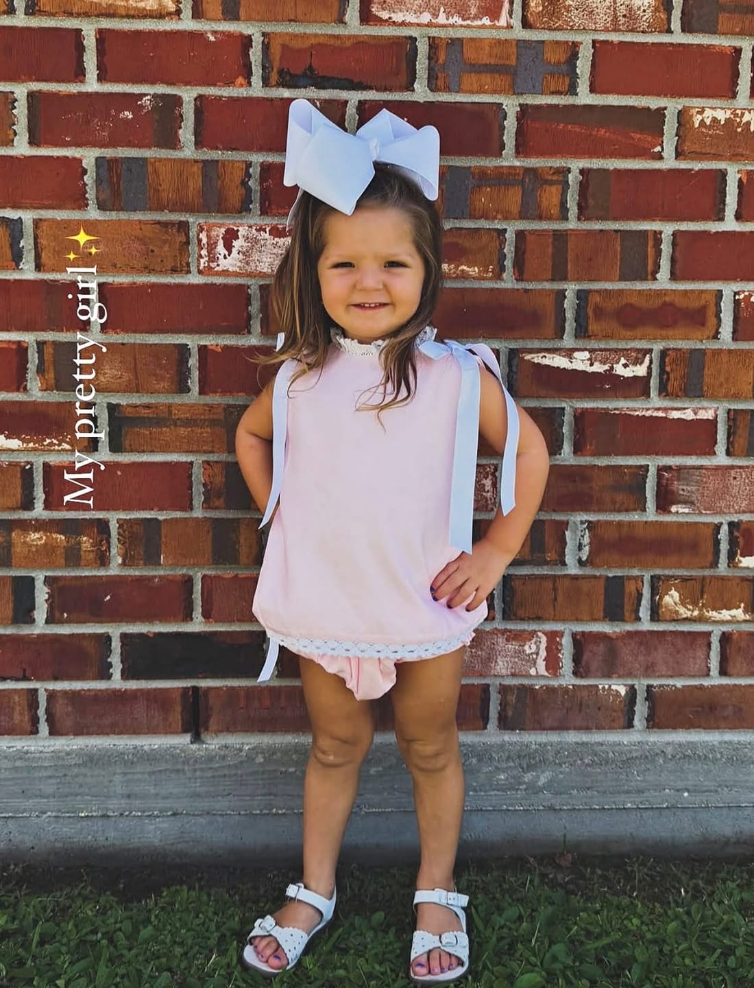 Customer photo review of Blue Heirloom Smocked Diaper Set