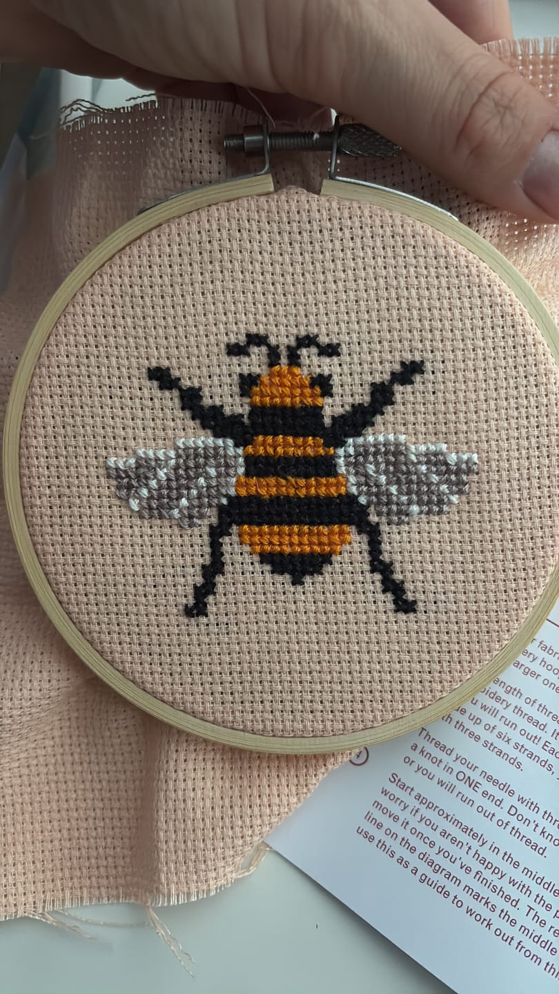 Customer photo review of Bee Cross Stitch Kit