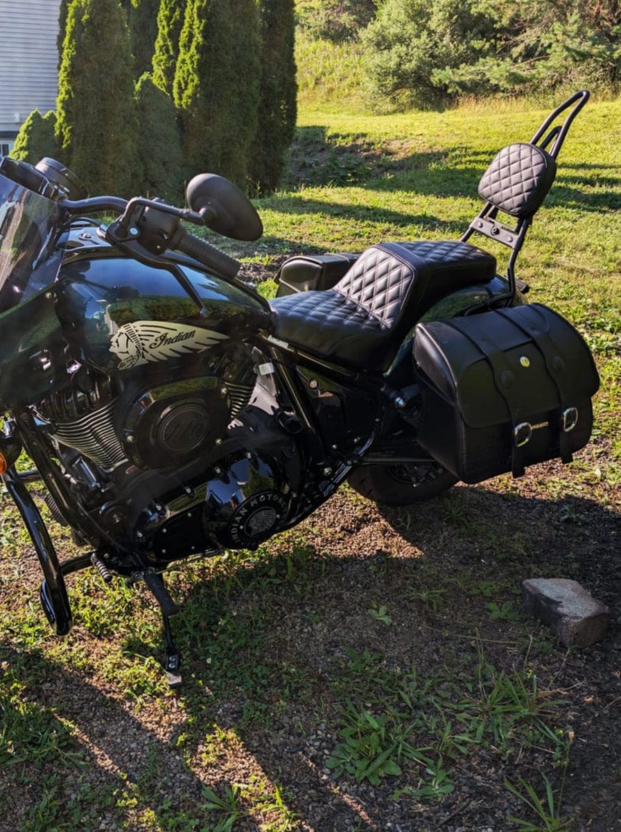 Customer photo review of 34L - ArrowHead Large Indian Chief Bobber Dark Horse Motorcycle Saddlebags
