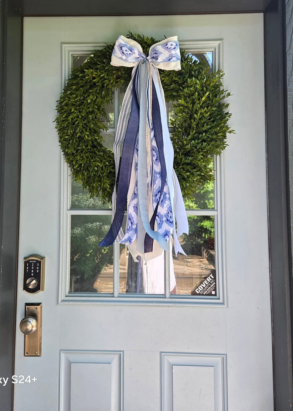 Customer photo review of Sea Breeze Ikat Wreath Ribbon